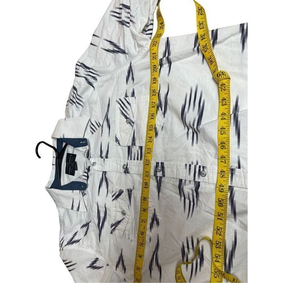 Cody James Men's White Blue Regular Pearl Snap Ikat Button Down Shirt Size XL - Picture 4 of 15